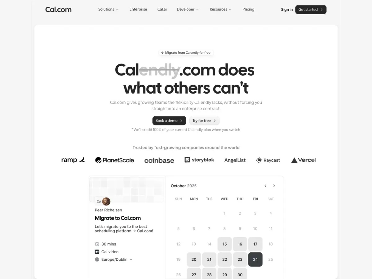 Cal.com — Hero